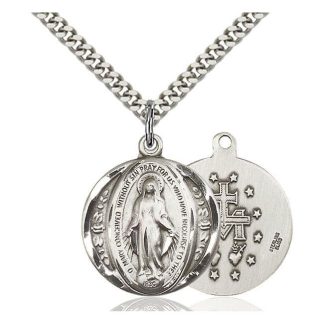 Sterling Silver Miraculous Pendant 0017M