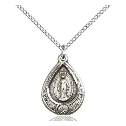 Sterling Silver Miraculous Medal Pendant