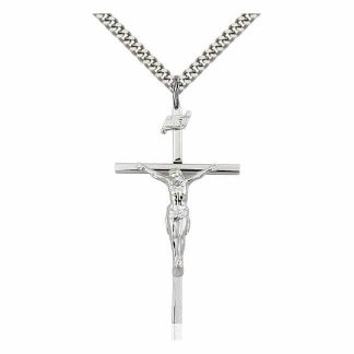 silver and gold crucifix cross necklace