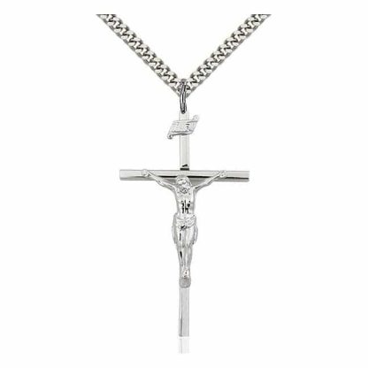 silver and gold crucifix cross necklace