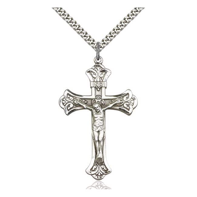 Croix pendentif   OR  9 carats 19e siècle gold cross crucifix fleur de lys 