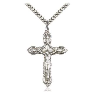 Sterling silver Hand-Engraved Crucifix Pendant