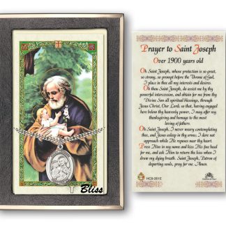 PRAYER TO ST. JOSEPH HOLY CARD WITH MEDAL
