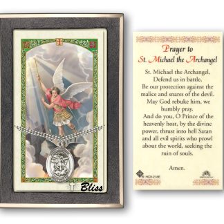 st michael the archangel prayer card and medal