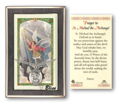 st michael the archangel prayer card and medal