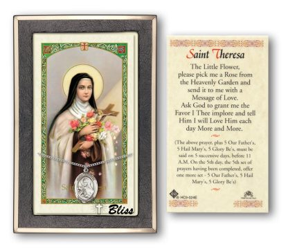 Saint Theresa Prayer Card with Sterling Silver Medal Pendant