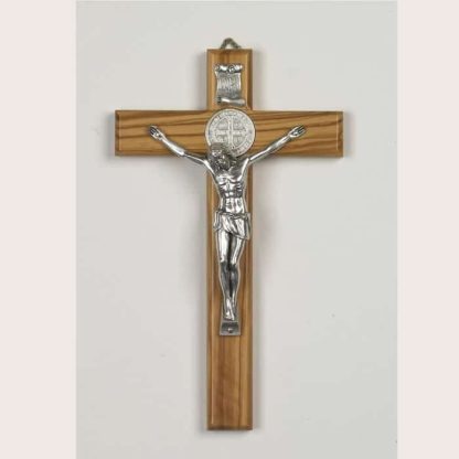 Olive Wood Saint Benedict Crucifix