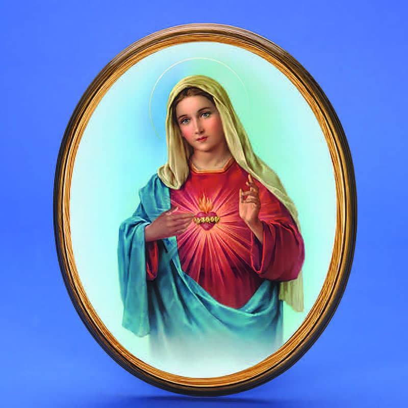 Immaculate Heart of Mary Oval Picture - Sacred Art Framed Prints