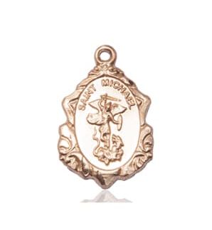 14K Gold St. Michael the Archangel Medal Pendant