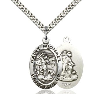 Sterling Silver St. Michael the Archangel Medal Pendant