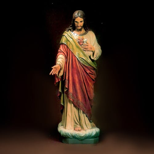 Sacred Heart of Jesus Statue Realistic Religious LifeSize Sculpture 61"