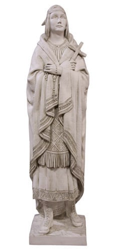 St-Kateri antique stone finish statue