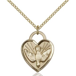 Confirmation Heart Gold Medal Pendant