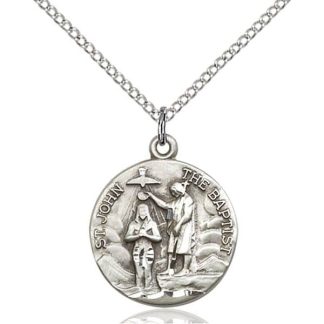 St John the Baptist Sterling Silver Medal Pendant