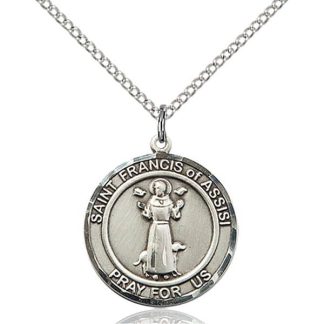 St Francis of Assisi Sterling Silver Medal Pendant