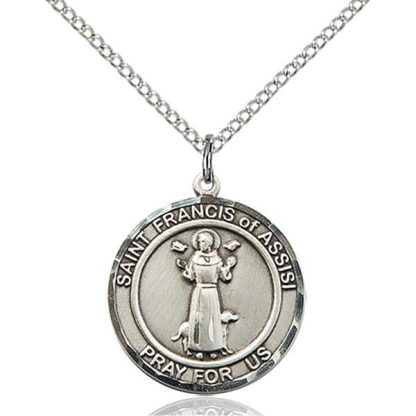 St Francis of Assisi Sterling Silver Medal Pendant