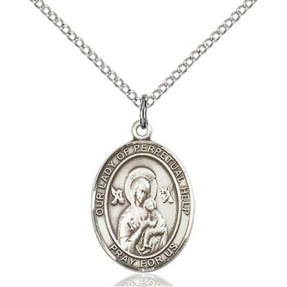 Our Lady of Perpetual Help Oval Medal Pendant