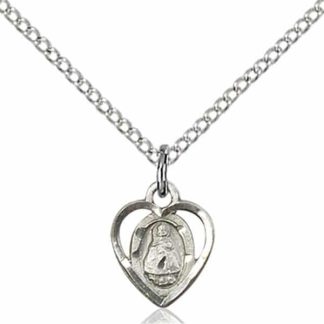 SS heart pendant white gold necklace