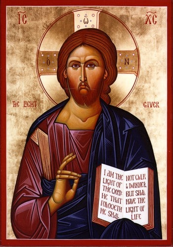 Icon of Christ. Lord's Prayer: " And Lead Us Not Into Temptation.