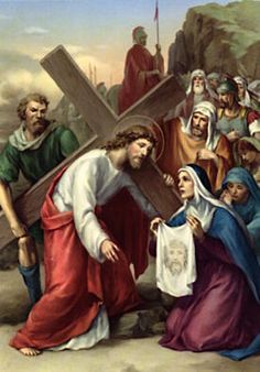 Sixth Station Veronica Wipes the Face of Jesus