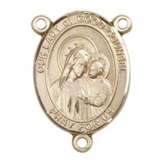 Our Lady of Good Counsel Rosary Center in 14K Gold Gold