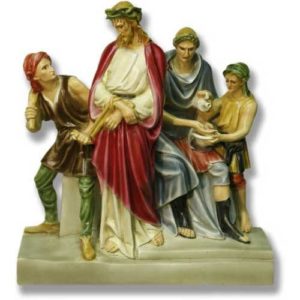 First Station Of The Cross Painted Statue