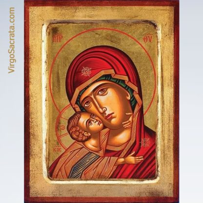 Hand-Painted Icon of Virgin Mary and Jesus