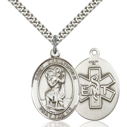 Sterling Silver St. Christopher / EMT Pendant