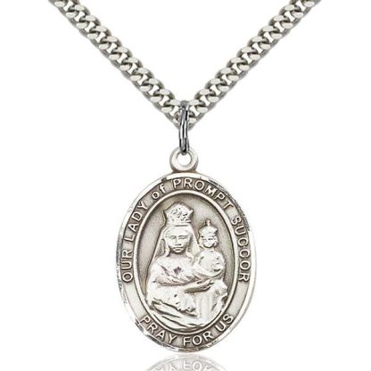 Sterling Silver Pendant of Our Lady of Prompt Succor