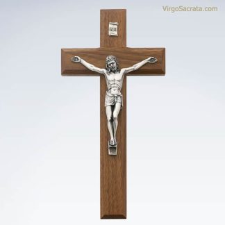 Walnut Silver Crucifix