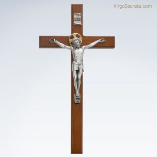 Wall Crucifix with Silver Corpus & Gold Halo