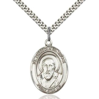 Sterling silver Saint Francis de Sales pendant