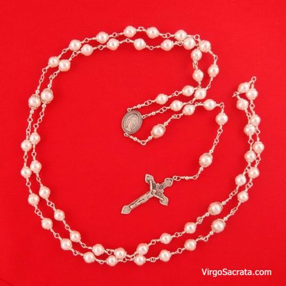 sterling silver pearl rosary
