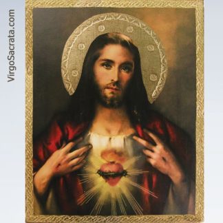 Sacred Heart of Jesus by Simeoni, GOLD LEAF Florentine plaque