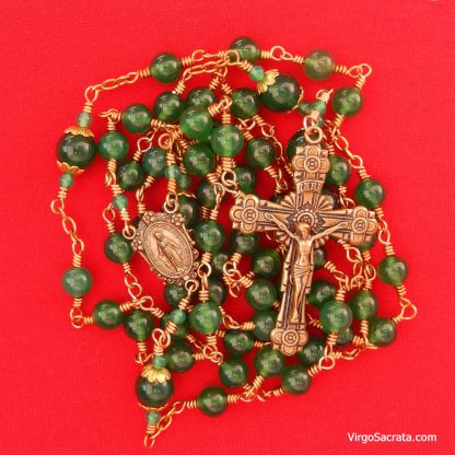 Green Onyx Miraculous Medal Rosary