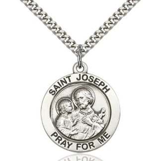 "St Joseph Pray for Me" Medal Pendant