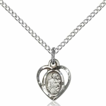 Sterling silver and white gold St Joseph pendant