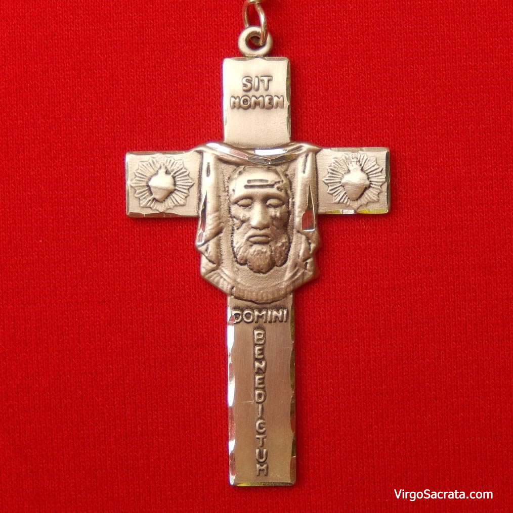 DETAIL FACE NECKLACE BIG CROSS ORDER HOLY SPIRIT PORTRAIT LOUIS