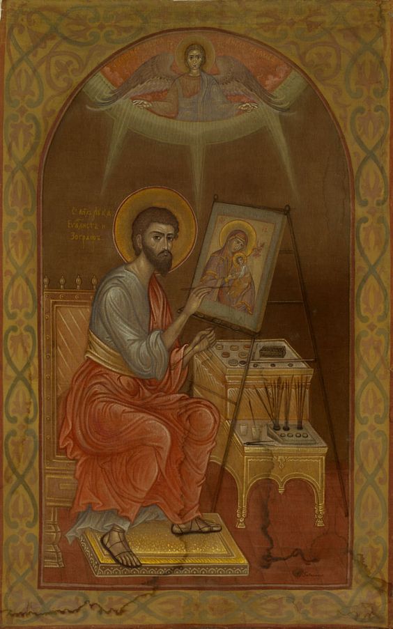 St. Luke the Apostle, painting the first icon of the Virgin Mary with Child 