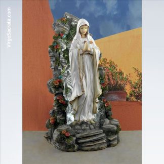 Blessed Virgin Mary Illuminated Garden Grotto Sculpture