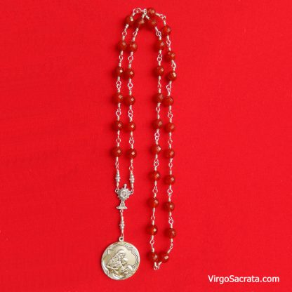 Blessed Sacrament chaplet from carnelian gemstones