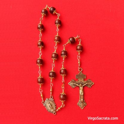 African Red Sandalwood One-Decade Rosary with Pardon Crucifix