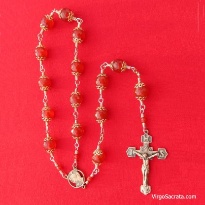 One Decade Rosary Red Carnelian