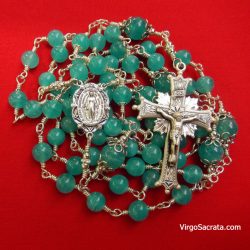 Sterling Silver Amazonite Gemstones Rosary