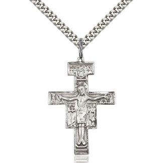 St Francis Cross in Sterling Silver San Damiano Crucifix