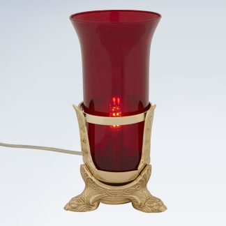 Electric Sanctuary Lamp with Ruby Globe