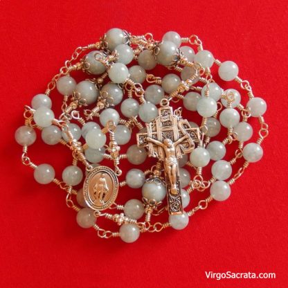 Aquamarine Gemstone Sterling Silver Rosary