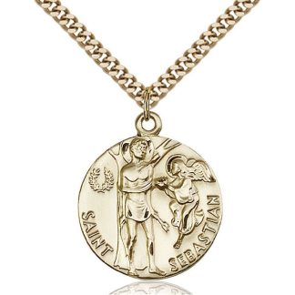 St Sebastian Gold Pendant