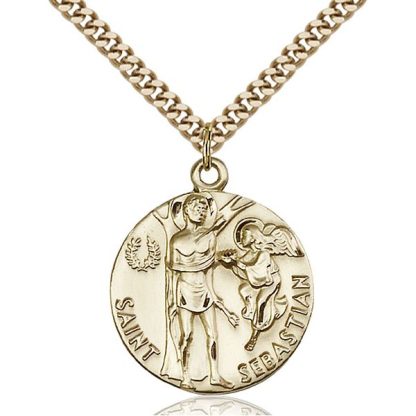 St Sebastian Gold Pendant