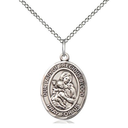 Sterling Silver Our Lady of the Precious Blood Oval Medal
